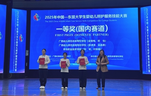 开云kaiyun网页版参赛选手代表领奖(左一)