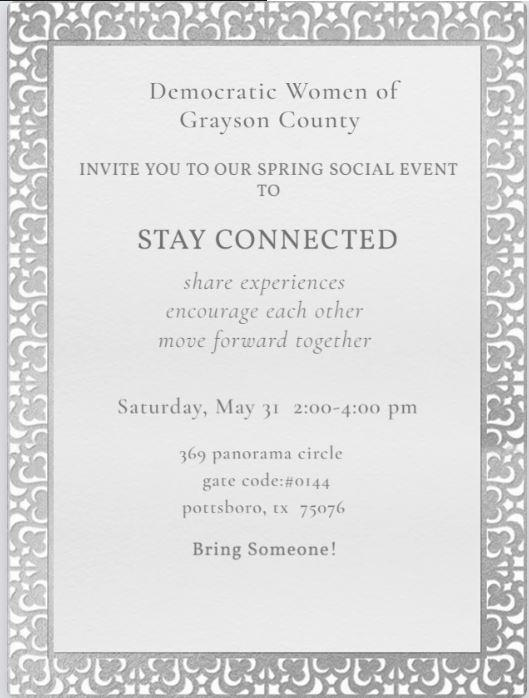 Democratic Women of Grayson County Texas Spring Social